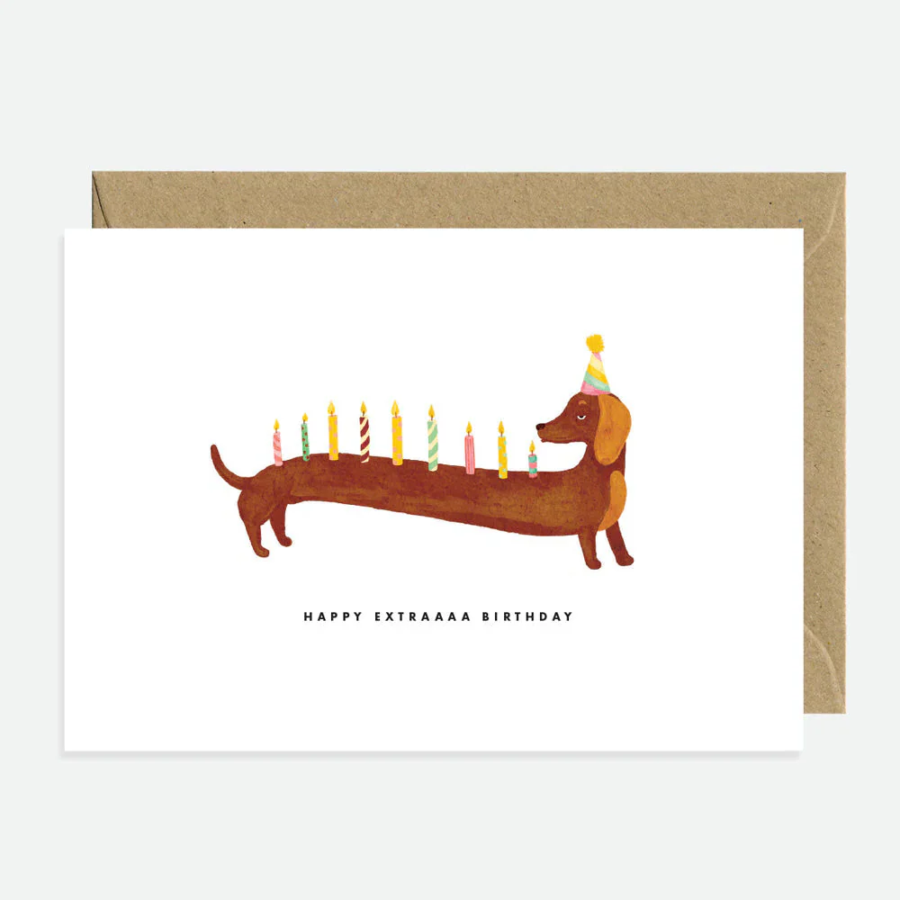 Greeting Card - Dachshunds Extra Birthday