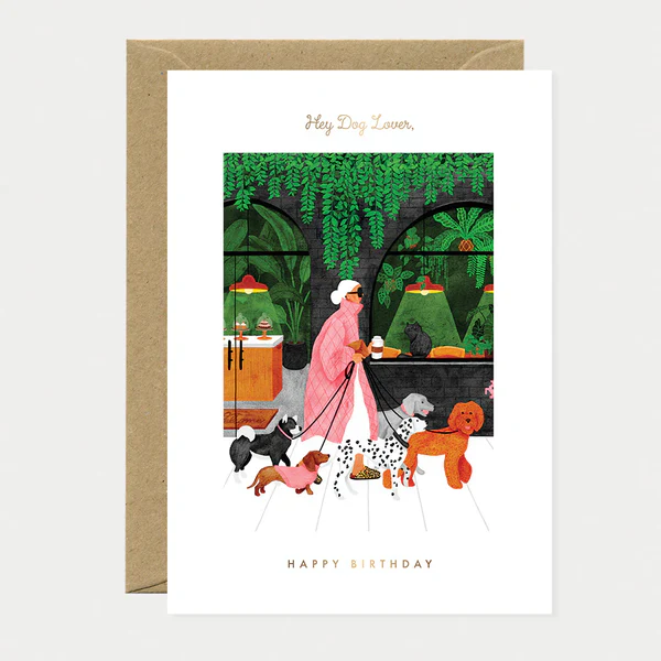 Greeting Card - Gold - Birthday Dogs Lovers