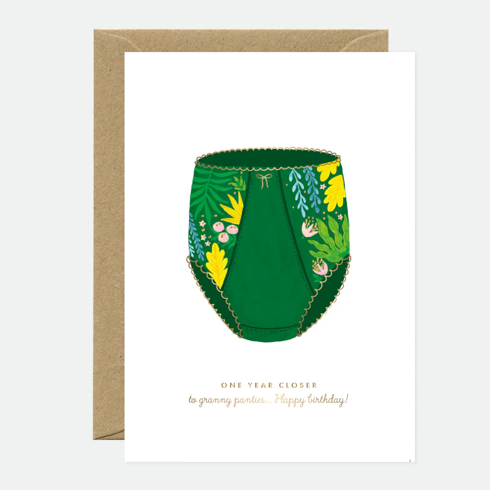 Greeting Card - Gold - Granny Panties