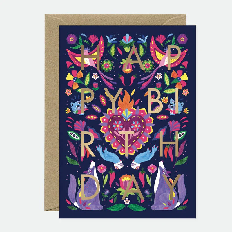Greeting Card - Gold - Mexican Bday