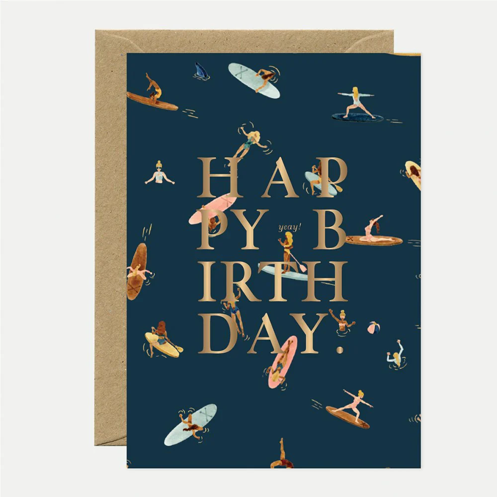 Greeting Card - Gold - Paddle Girls