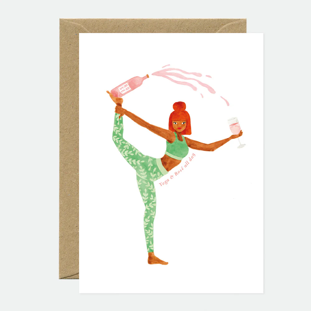 Greeting Card - Yoga Rosé