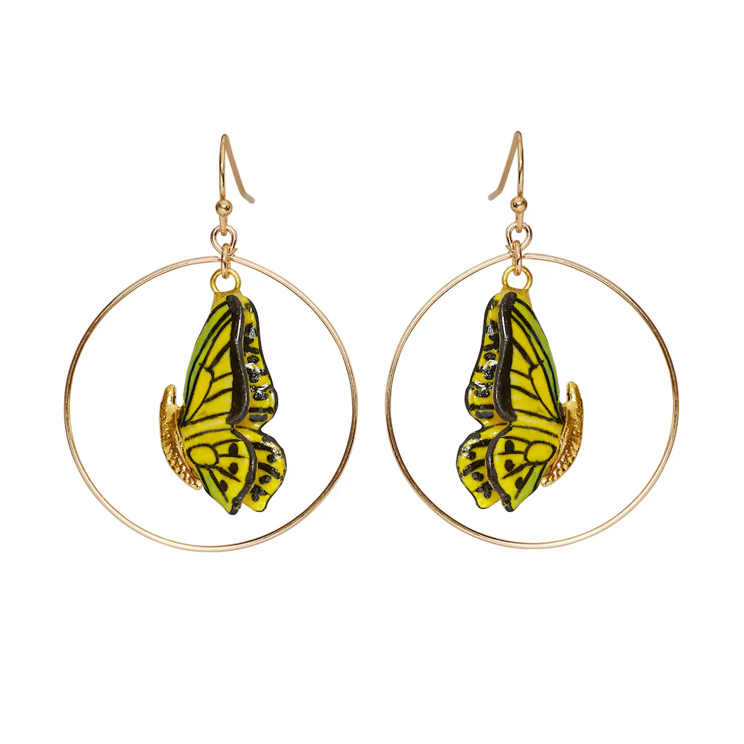 Earrings - Drop - Butterfly W/Closed Wings