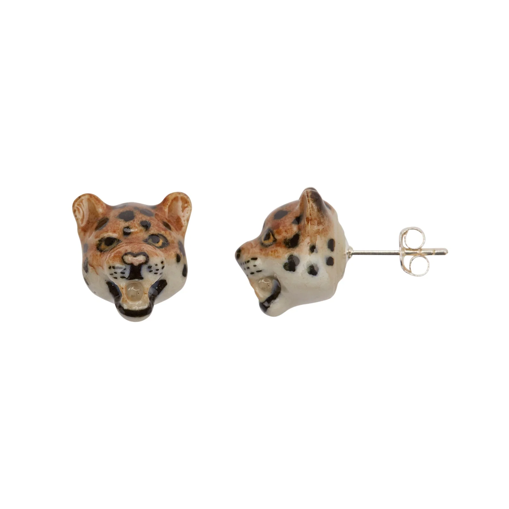 Earrings - Stud - Roaring Leopard Head