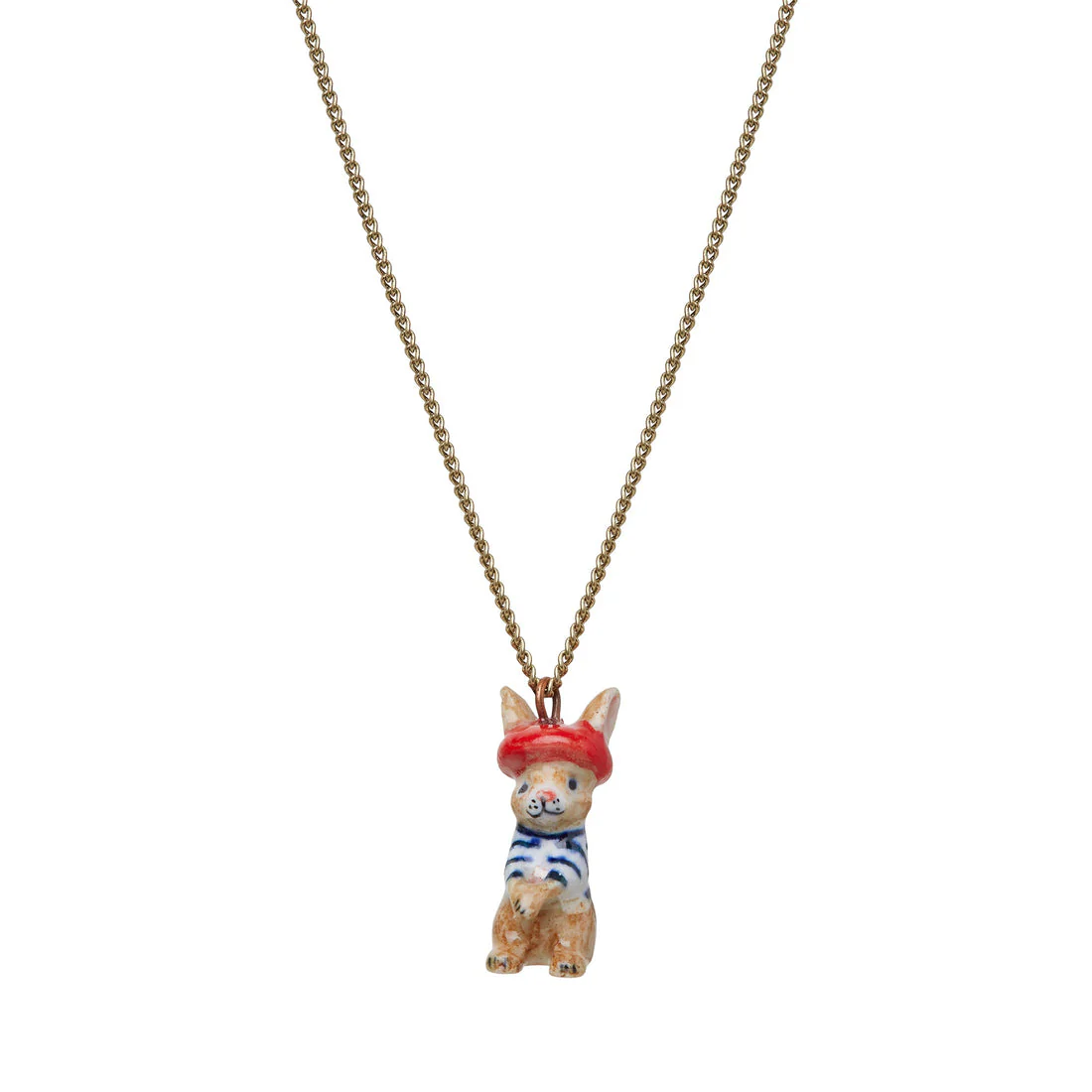 Necklace - Tiny Bunny In Beret