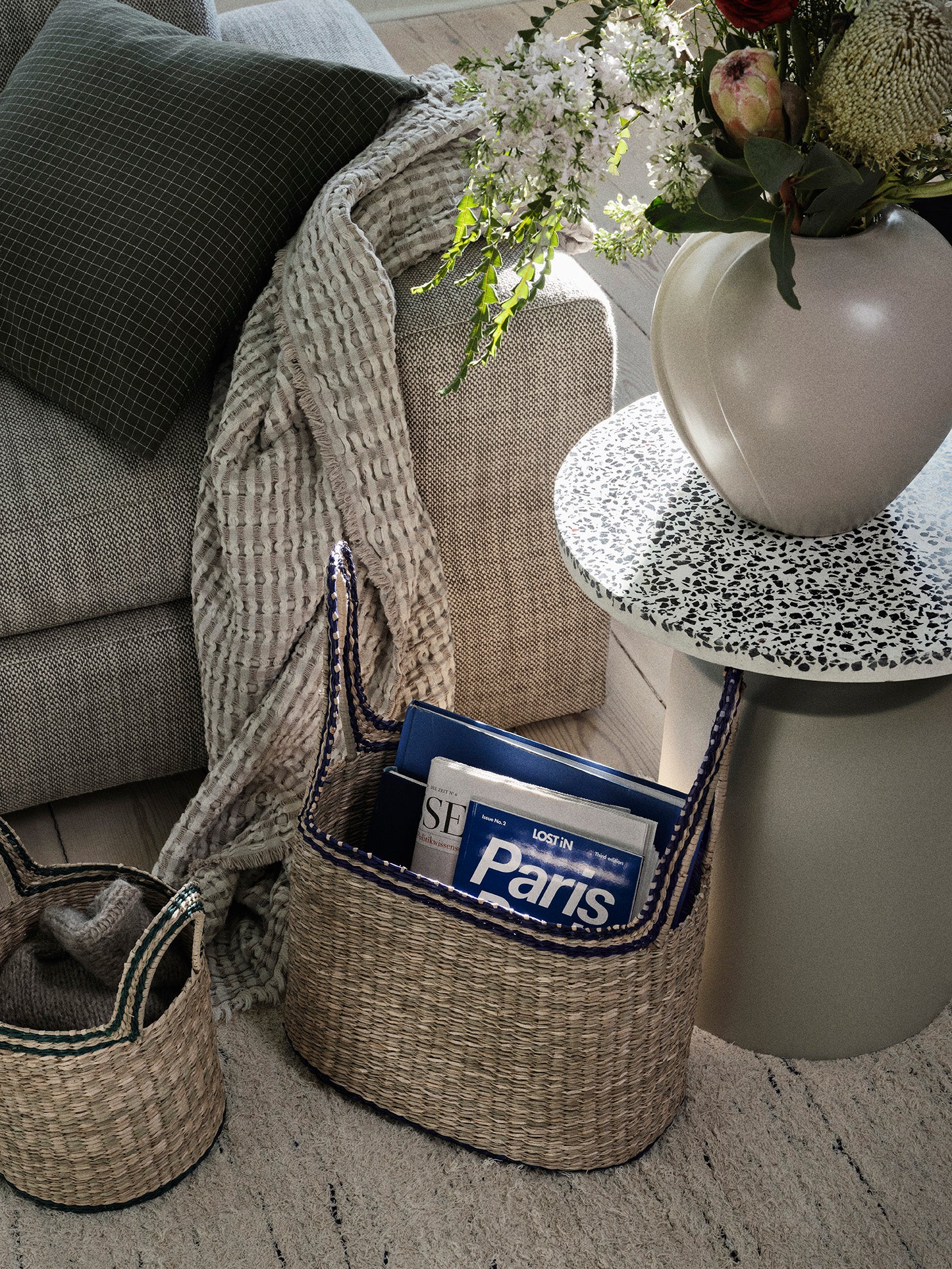 Side Table - Agari - Rainy Day Grey/Black - Image 3