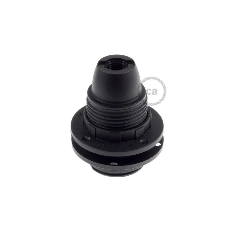 Bulb Holder W/Shade Rings - E14 - Thermoplastic - Black