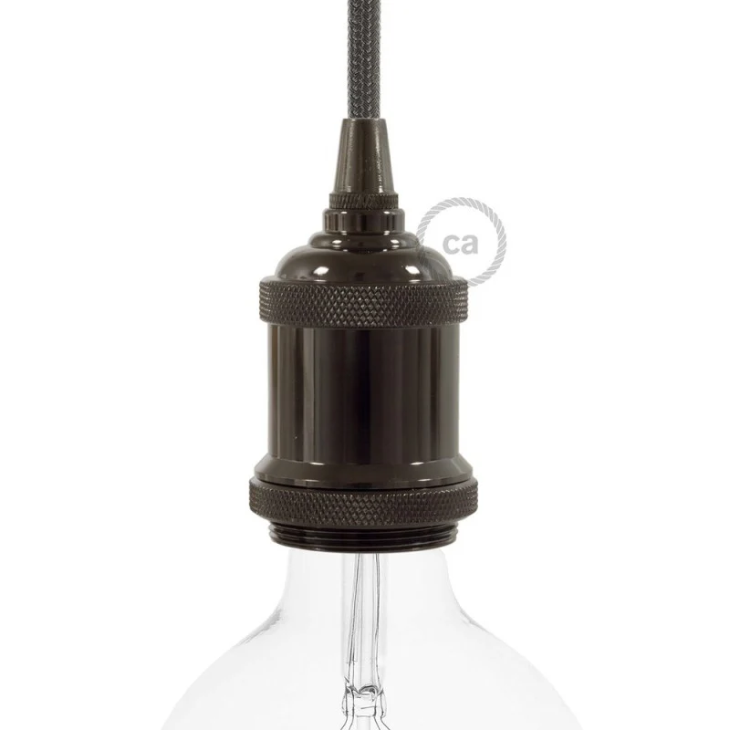 Bulb Holder W/Shade Rings - E27 - Aluminium - Bronze Antique - Image 3