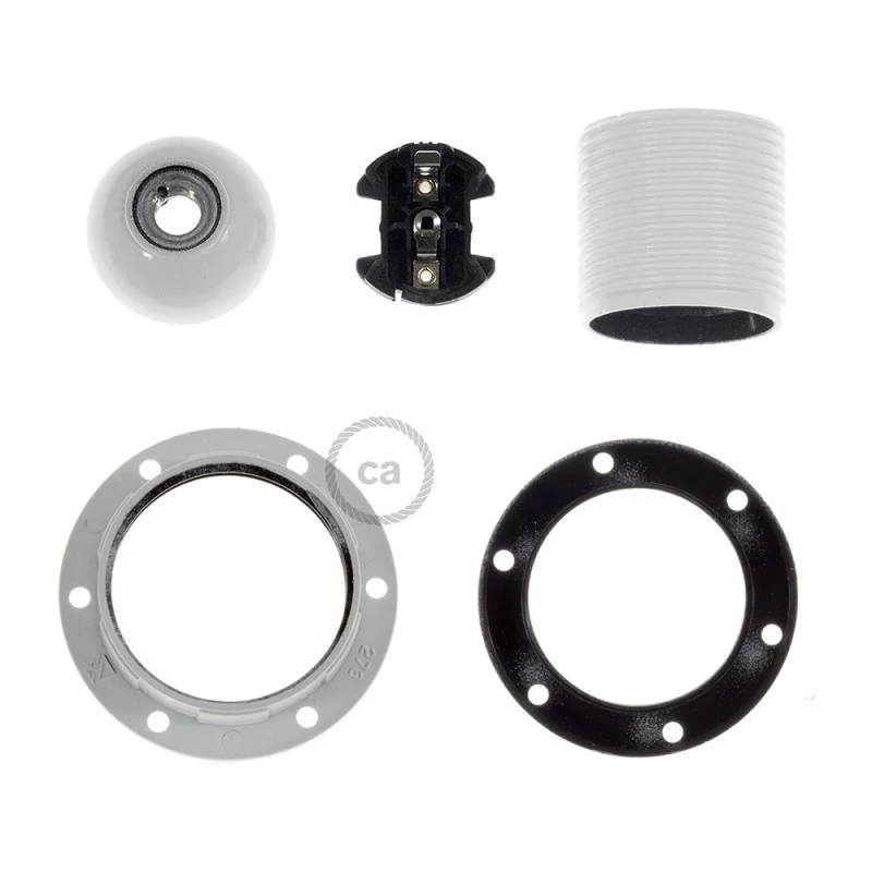 Bulb Holder W/Shade Rings - E27 - Thermoplastic - 2 Colours - Image 5