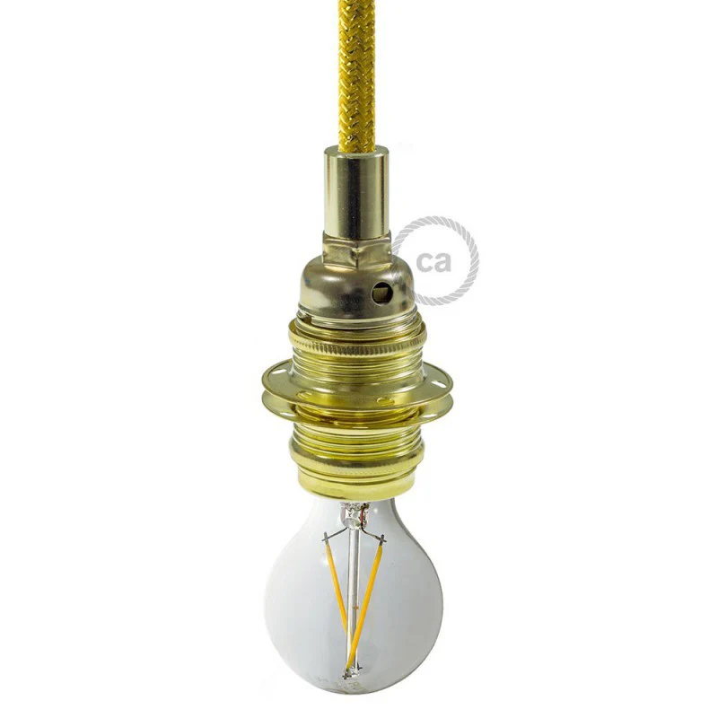 Bulb Holder W/Shade Rings - E14 - Metal - Brass - Image 3