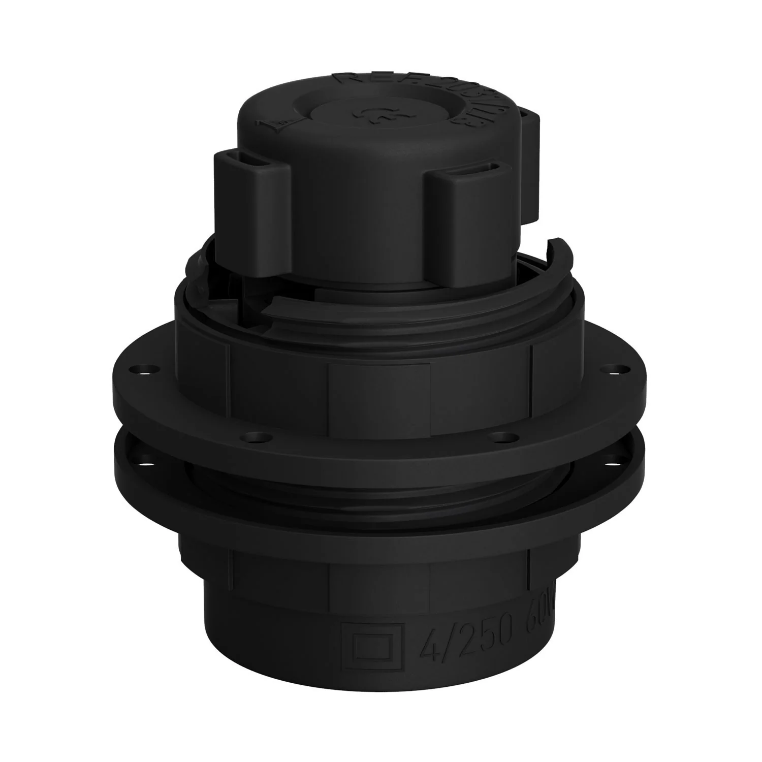 Bulb Holder W/Shade Rings -  E27 - Thermoplastic - Black (For Lampshade or Lumet String Lights)