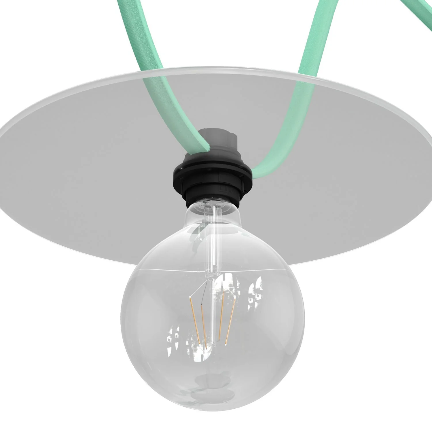 Bulb Holder W/Shade Rings -  E27 - Thermoplastic - Black (For Lampshade or Lumet String Lights) - Image 3