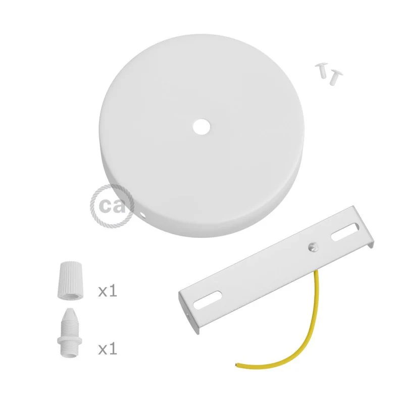 Ceiling Rose - Metal - Flat - Matt White - Image 4
