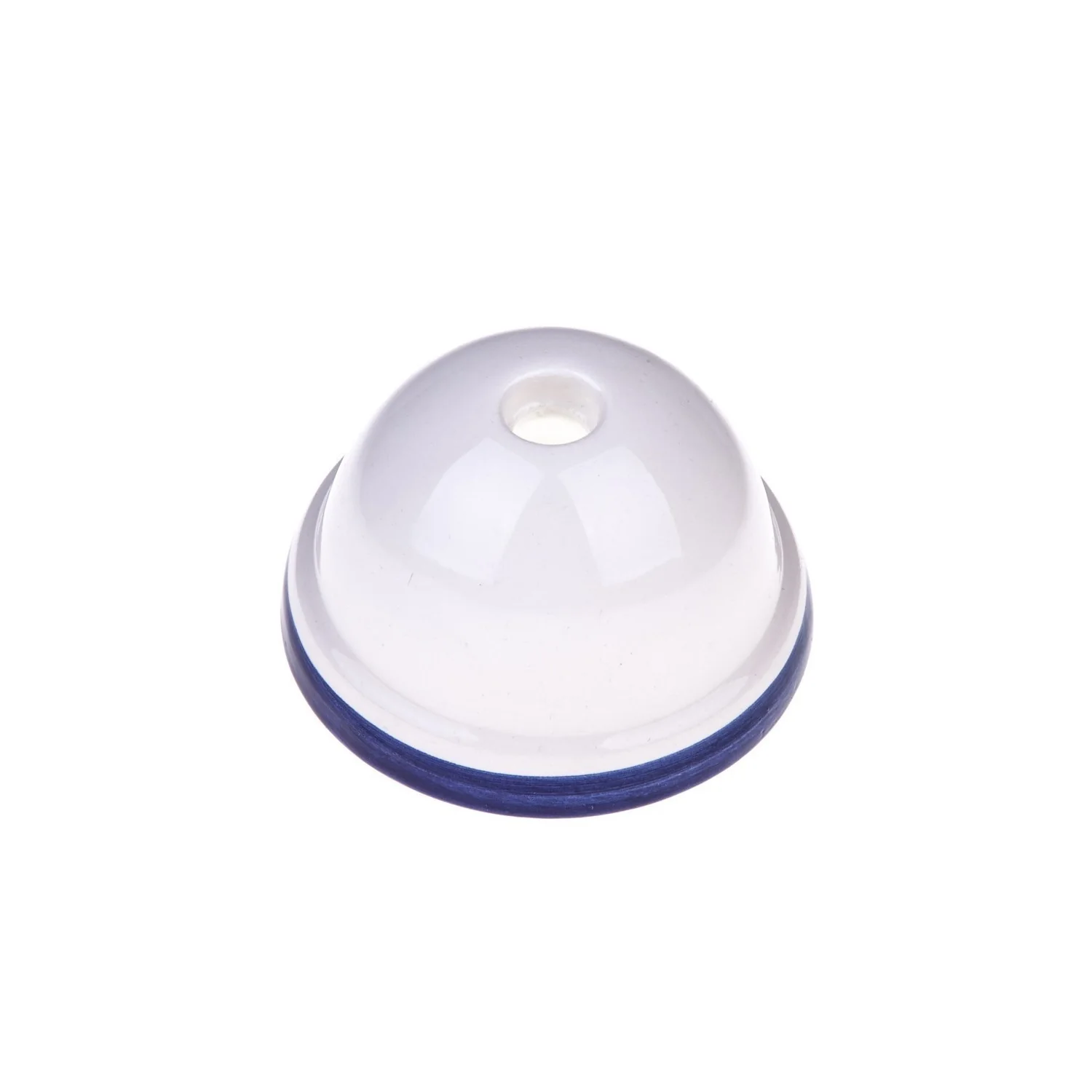 Ceiling Rose - Ceramic - Dome - White with Blue Rim