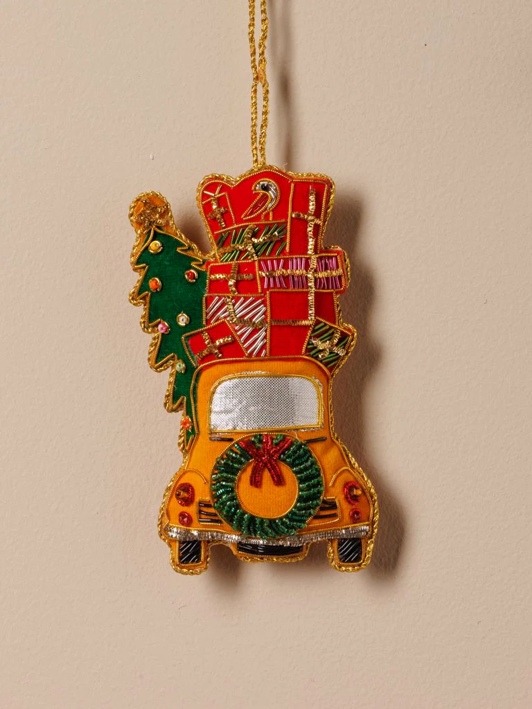 Christmas Ornament - Embroidered - Xmas Car - Image 2