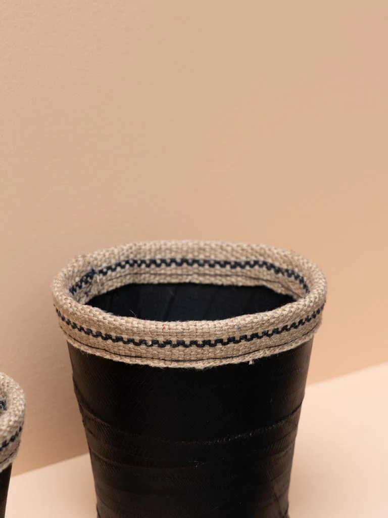 Flower Pots W/Recycled Tires - Set Of 3 - Image 3