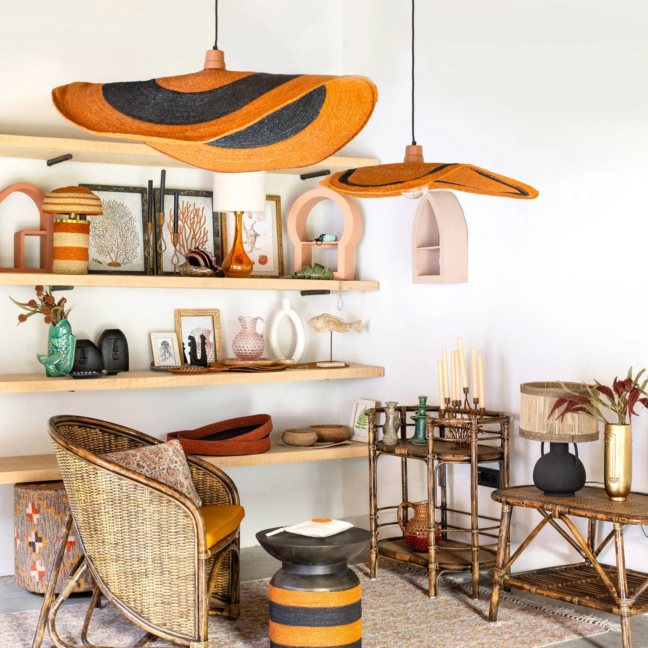 Lamp Pendant - Uluwatu - Orange W/Stripe - Image 9