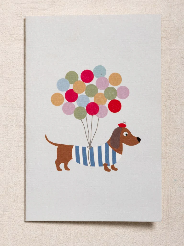 Postcard W/Envelope - Dog & Balloons - Image 2