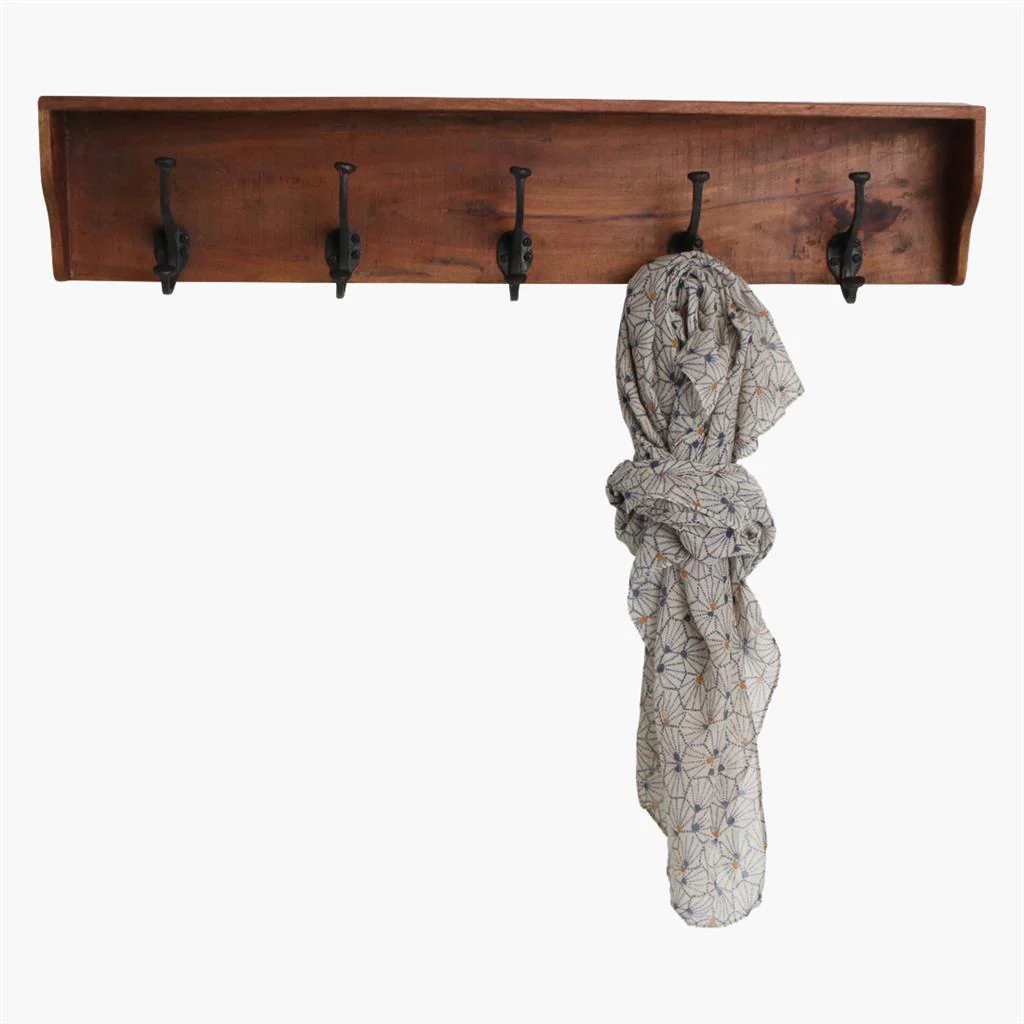 Coat Hanger - Teak - Factory - 5 Hooks - Image 4