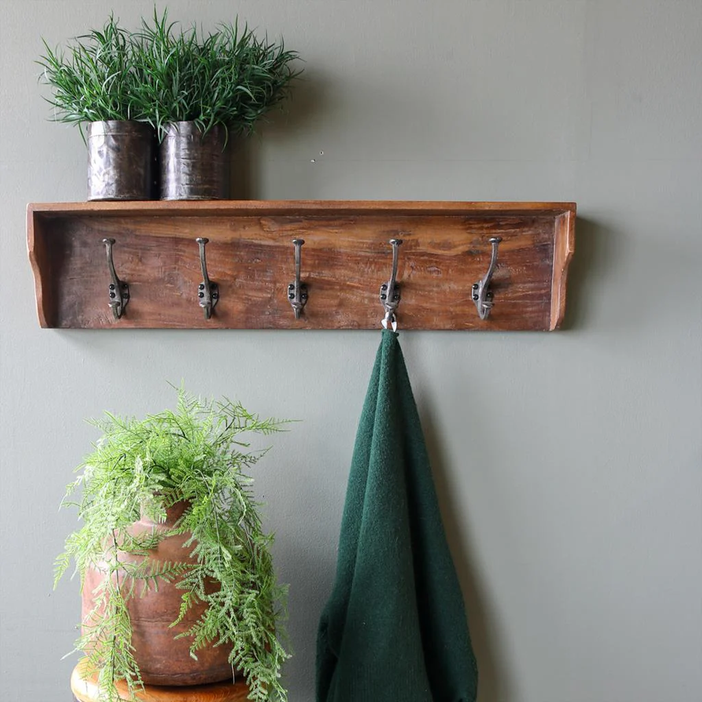Coat Hanger - Teak - Factory - 5 Hooks - Image 6