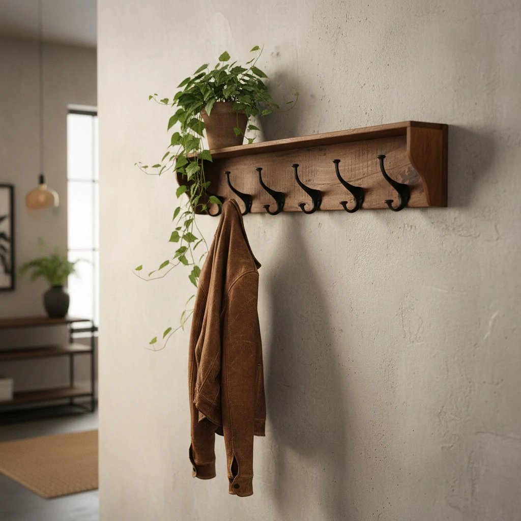 Coat Hanger - Teak - Factory - 5 Hooks - Image 7