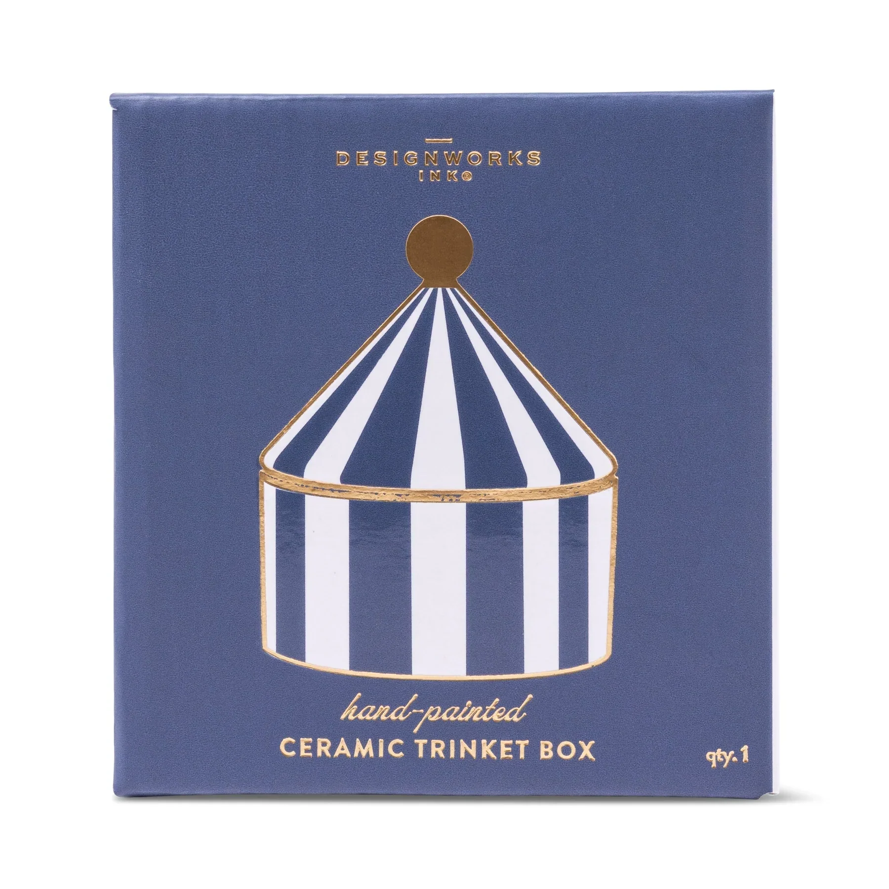Ceramic Trinket Box - Navy Stripe - Image 2