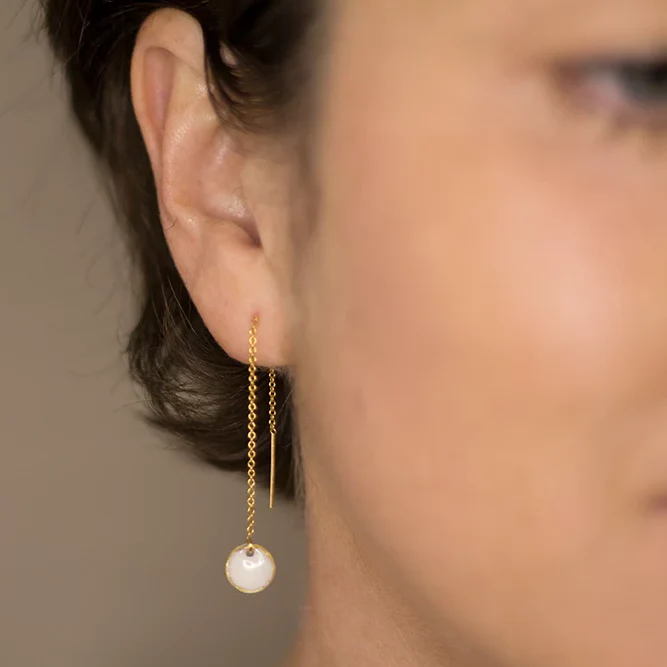 Earrings - Drop - Skye - Porcelain - Image 2