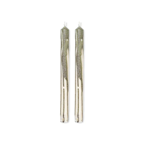 Colour Merging Candles - Olive Green - Set of 2