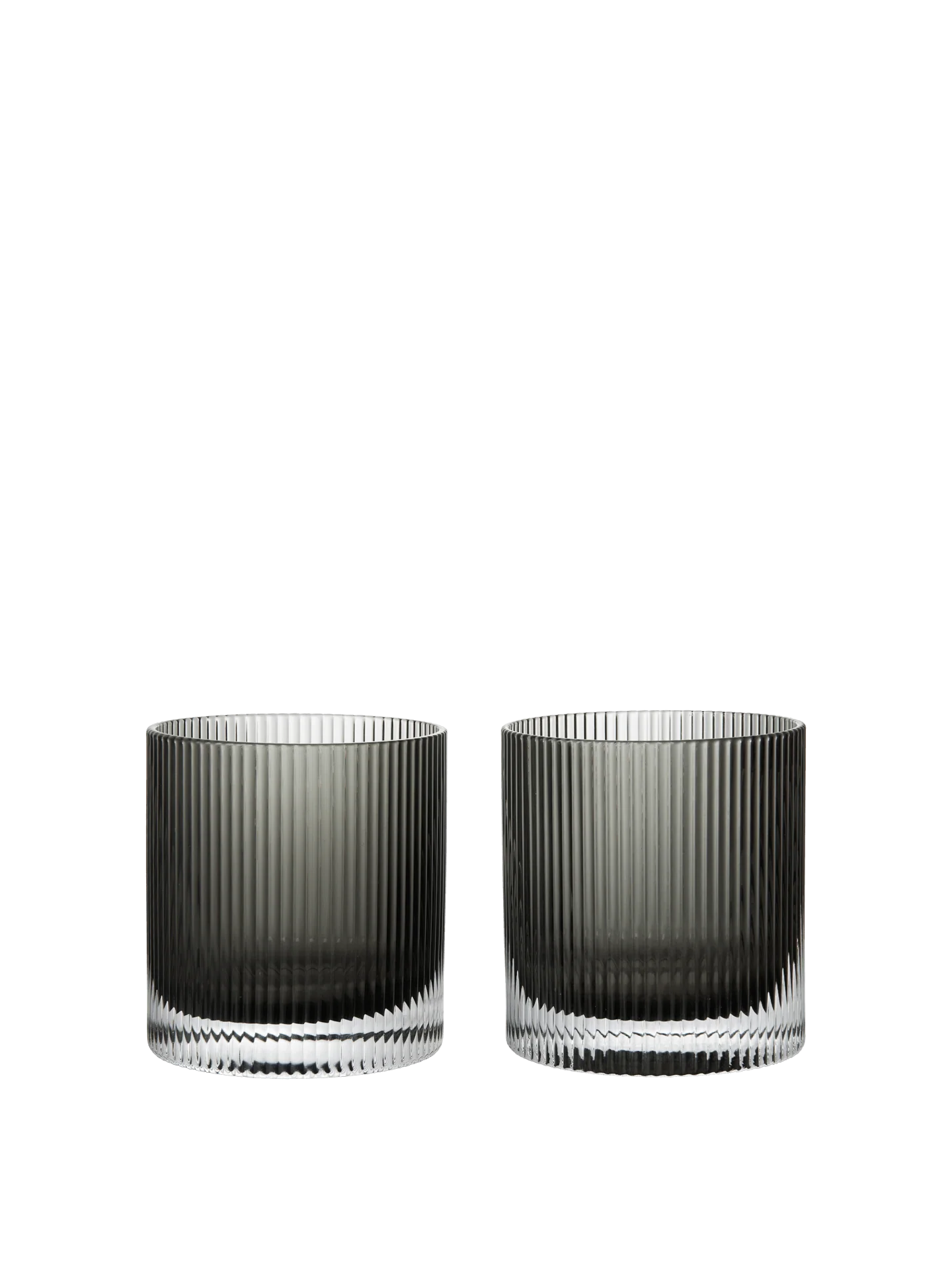 Tumbler Glasses - Ripple - Smoke