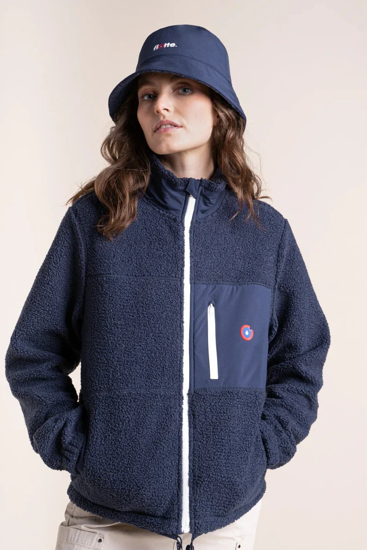 Sherpa Fleece Jacket - Monge - Indigo/Indigo