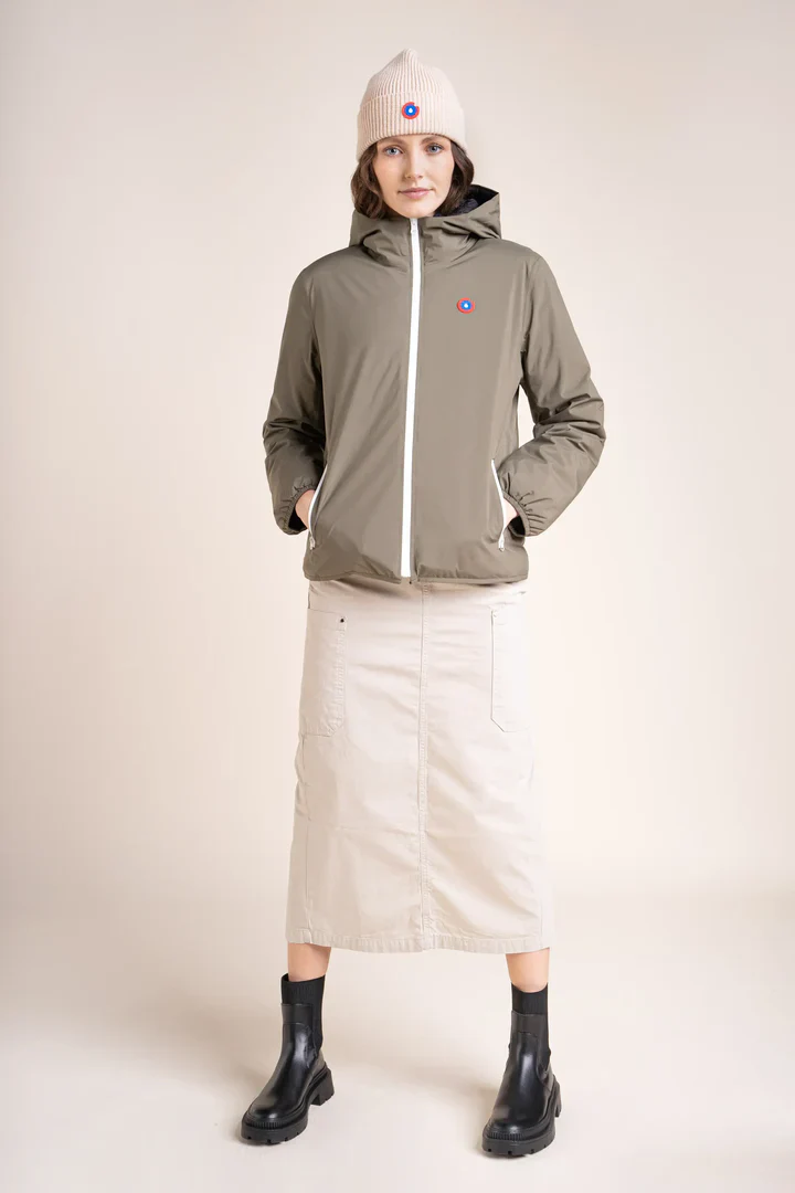 Waterproof Jacket - Reversible - Charonne - Khaki/Ombre - Image 4