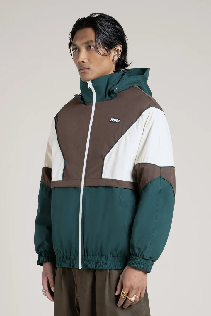 Waterproof Jacket - Saint Martin - Forest Green/Chocolate - Image 2