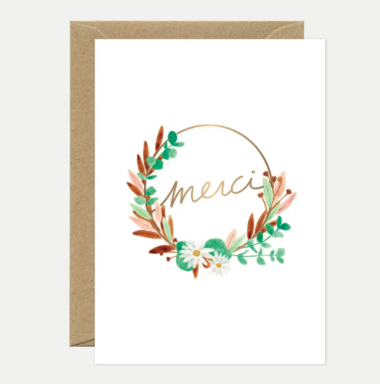 Greeting Card - Gold - Merci Couronne