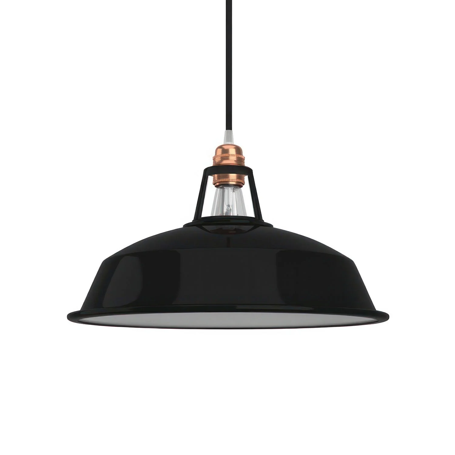 Harbour Lamp Shade - Enamelled Metal - Black