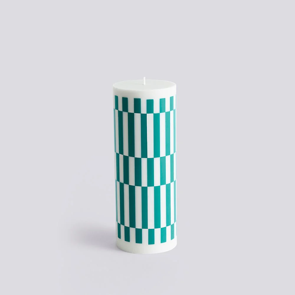 Column Candle - Large - Grey/Green