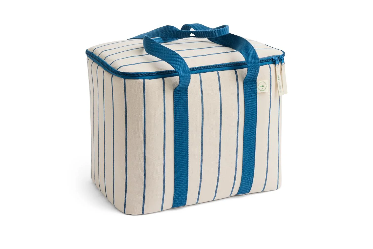 Cooler Bag - Outdoor Market - Beige W/Blue Stripe - Image 2