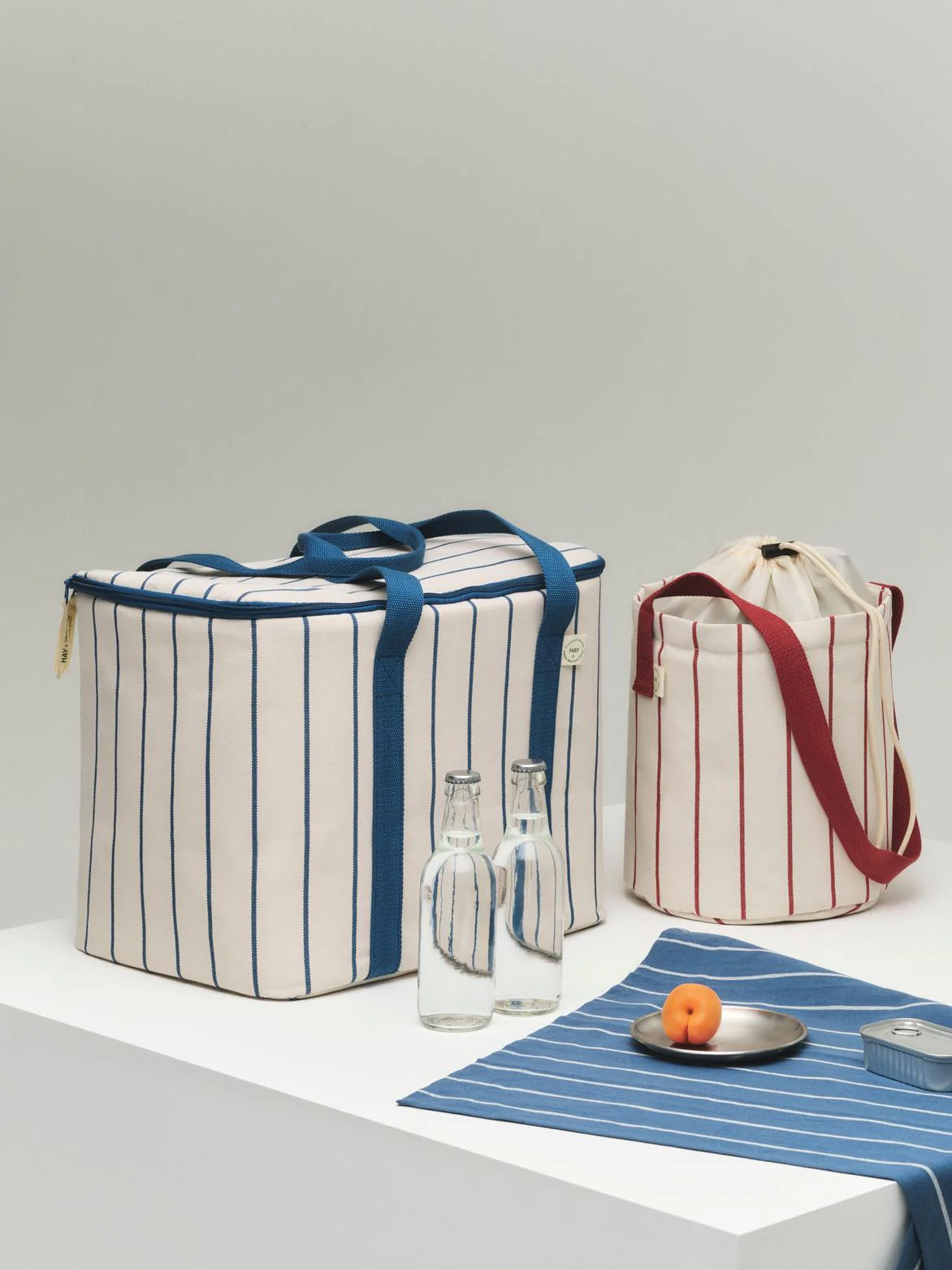Cooler Bag - Outdoor Market - Beige W/Blue Stripe - Image 4