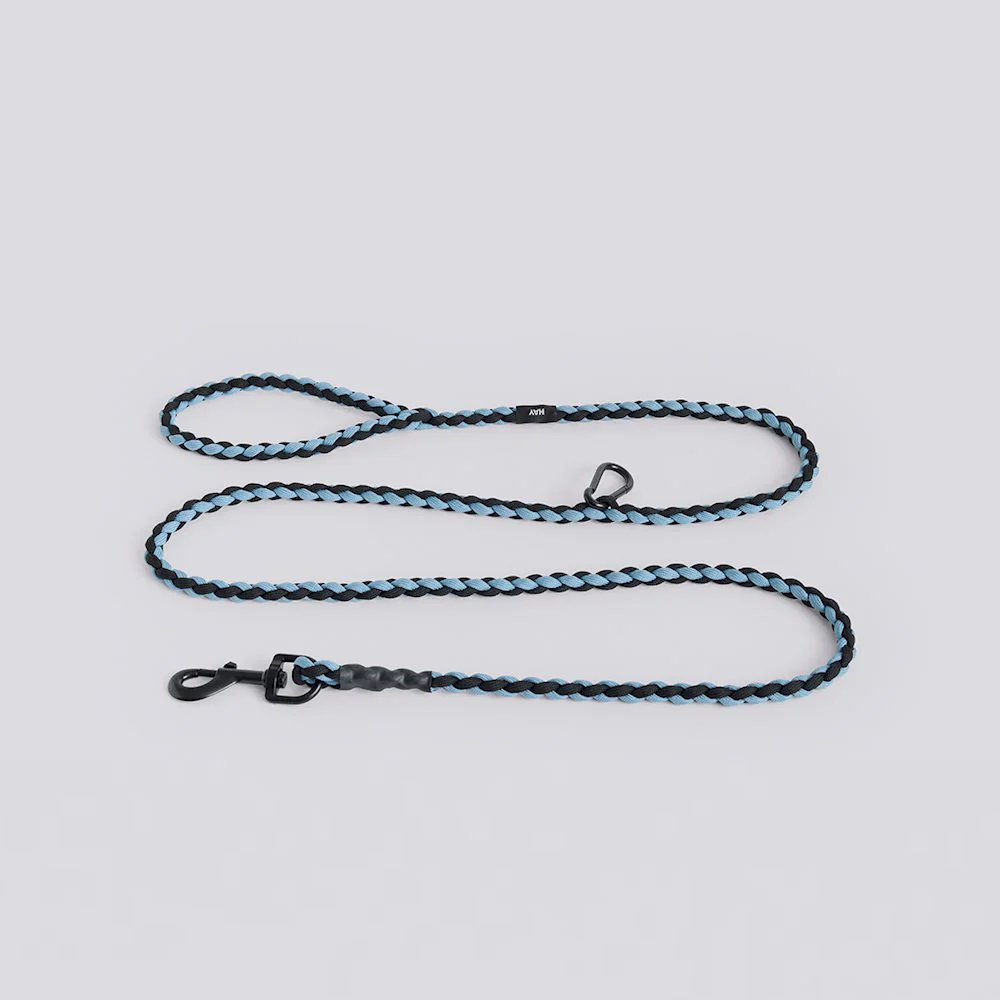Dog Leash - Braided - Adjustable - Blue/Black