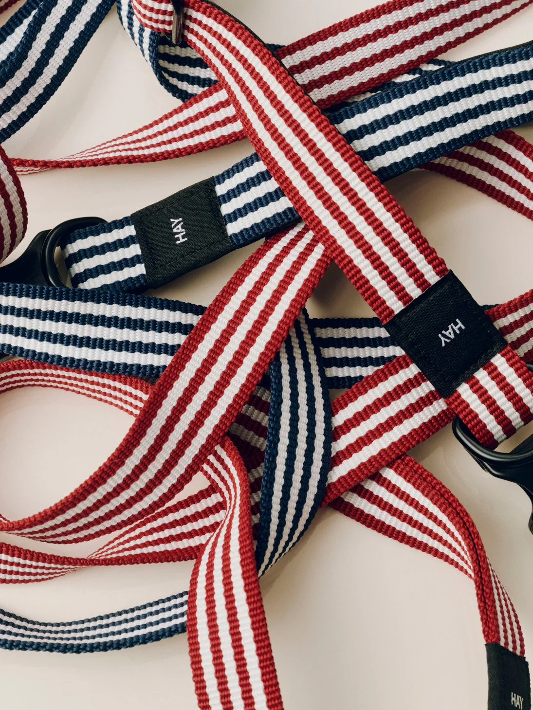 Dog Leash - Flat - Red/White Stripe - Image 3