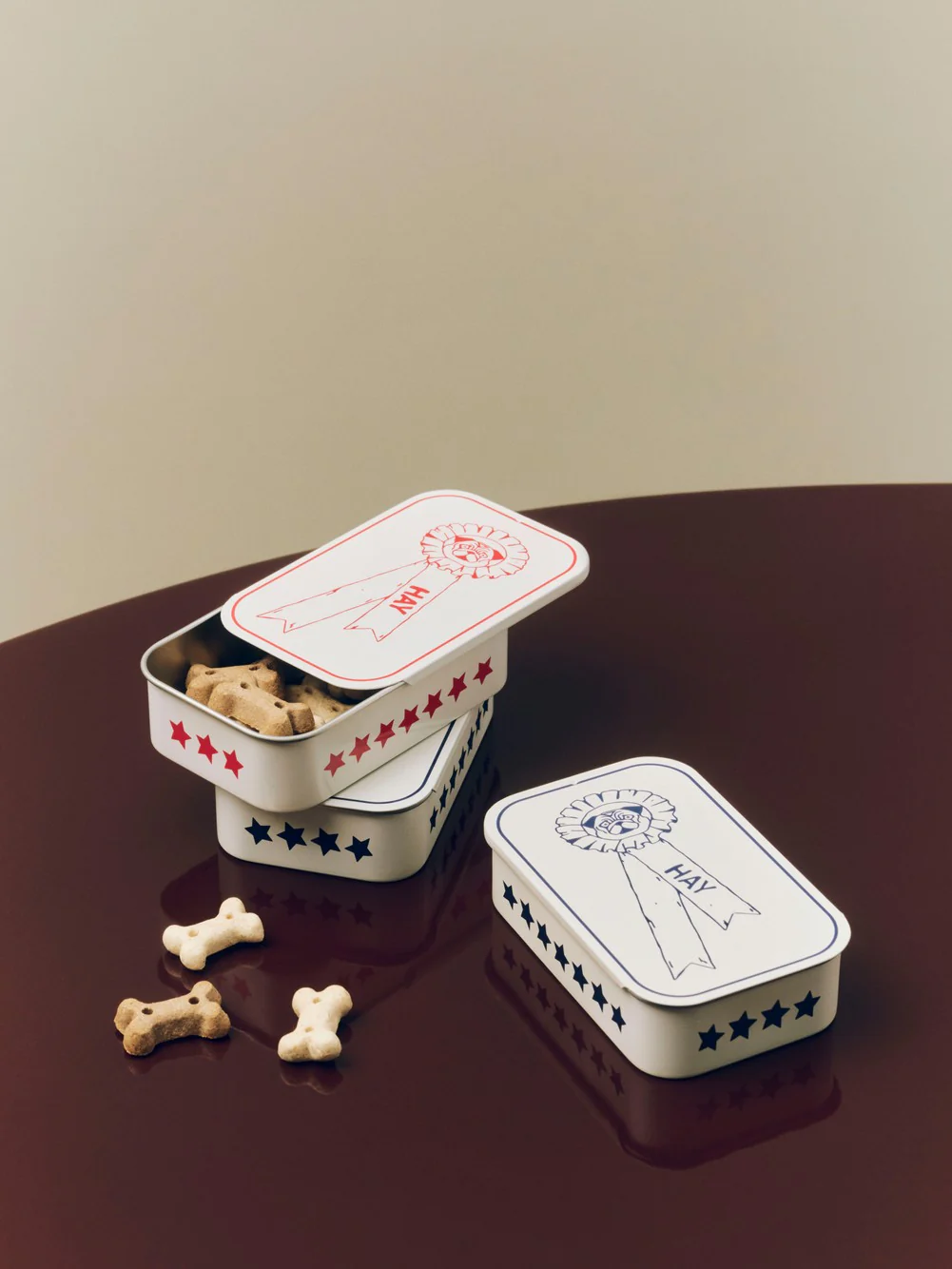 Dog Treat Tin - Small - Red/White - Image 2