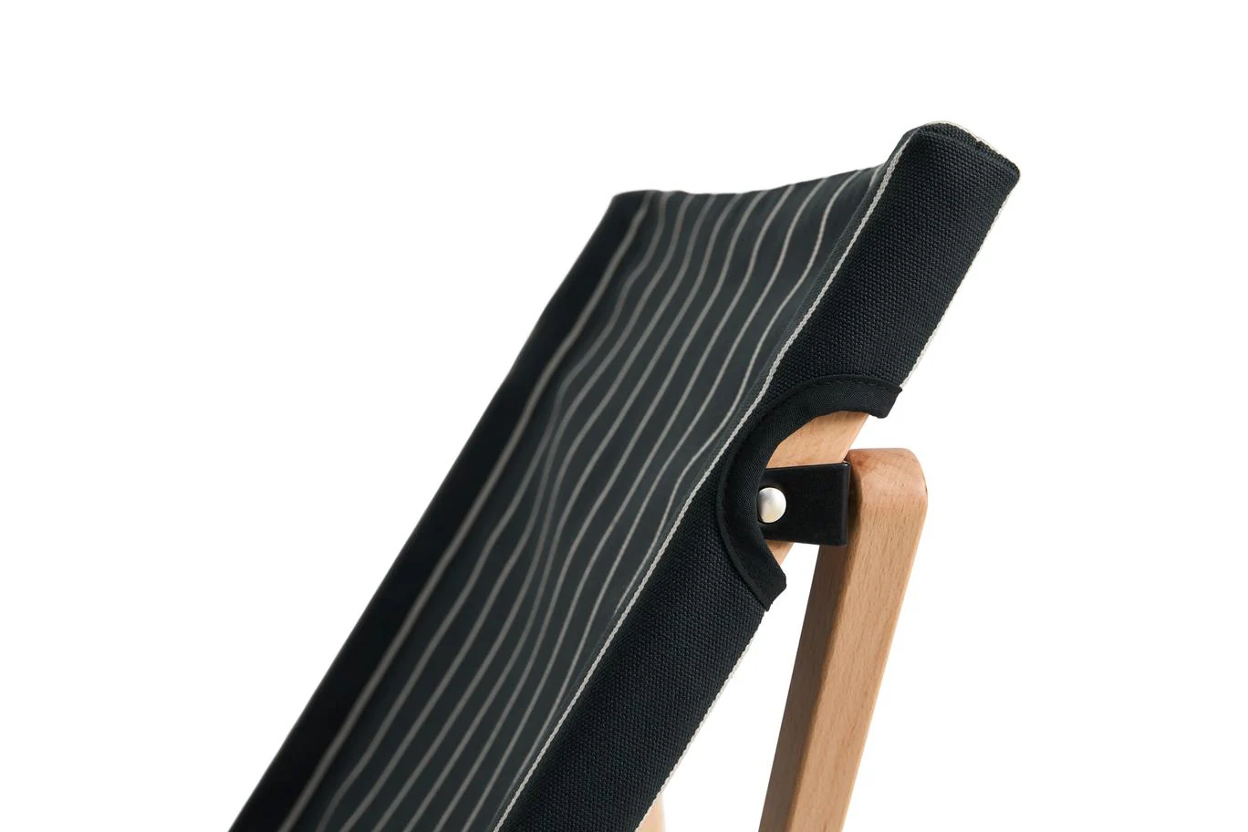 Folding Chair - Outdoor Market - Black W/Beige Stripe - Image 6