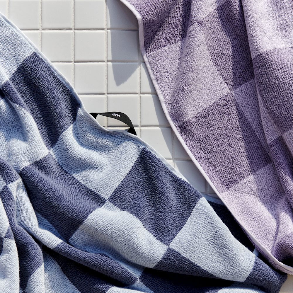 Hand Towel - Check - Lavender - Image 2