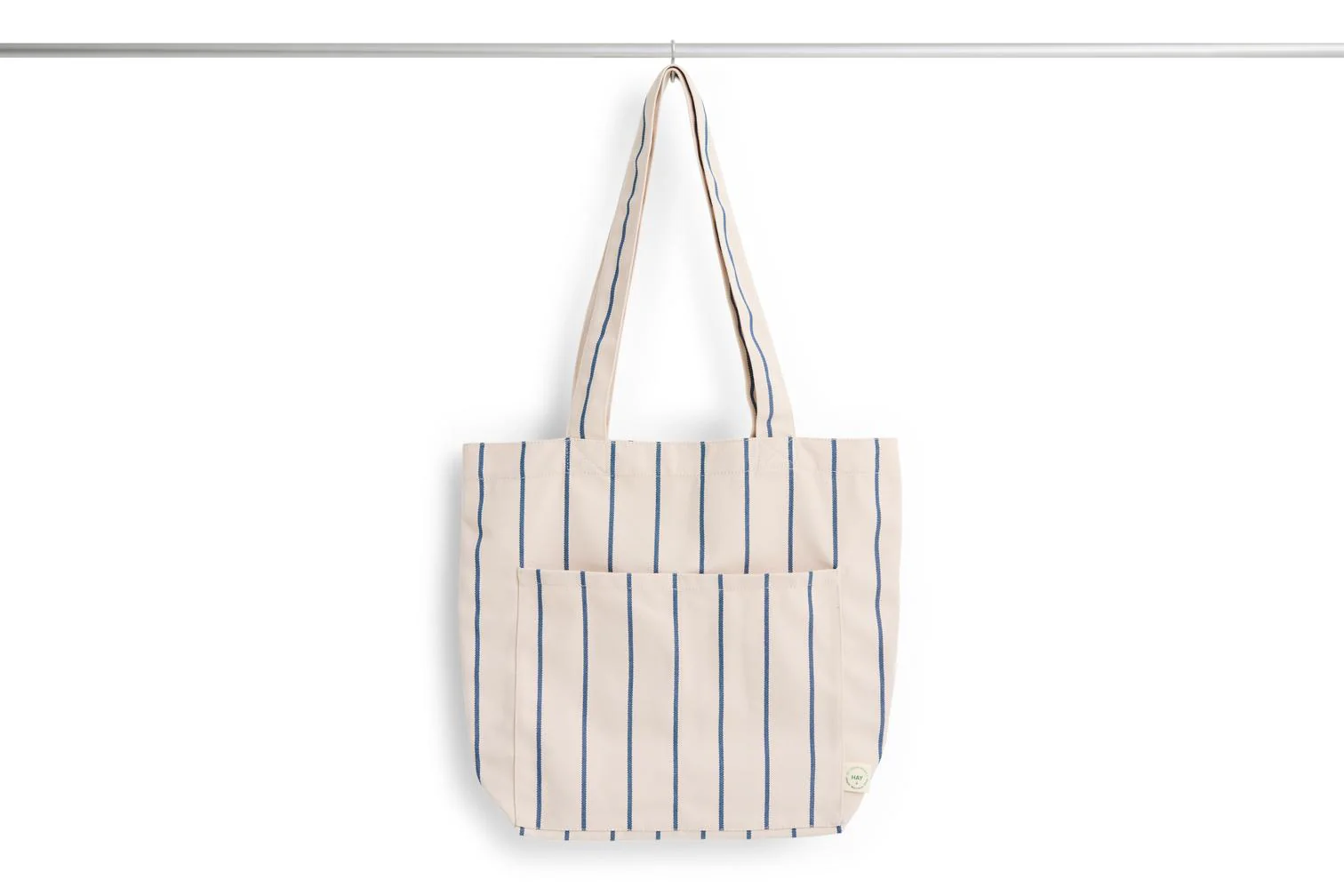 Tote Bag - Outdoor Market - Beige W/Blue Stripe