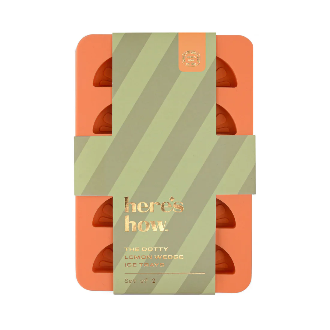 Ice Tray - The Dotty Citrus Wedge - Set Of 2 - Orange/Blush Pink