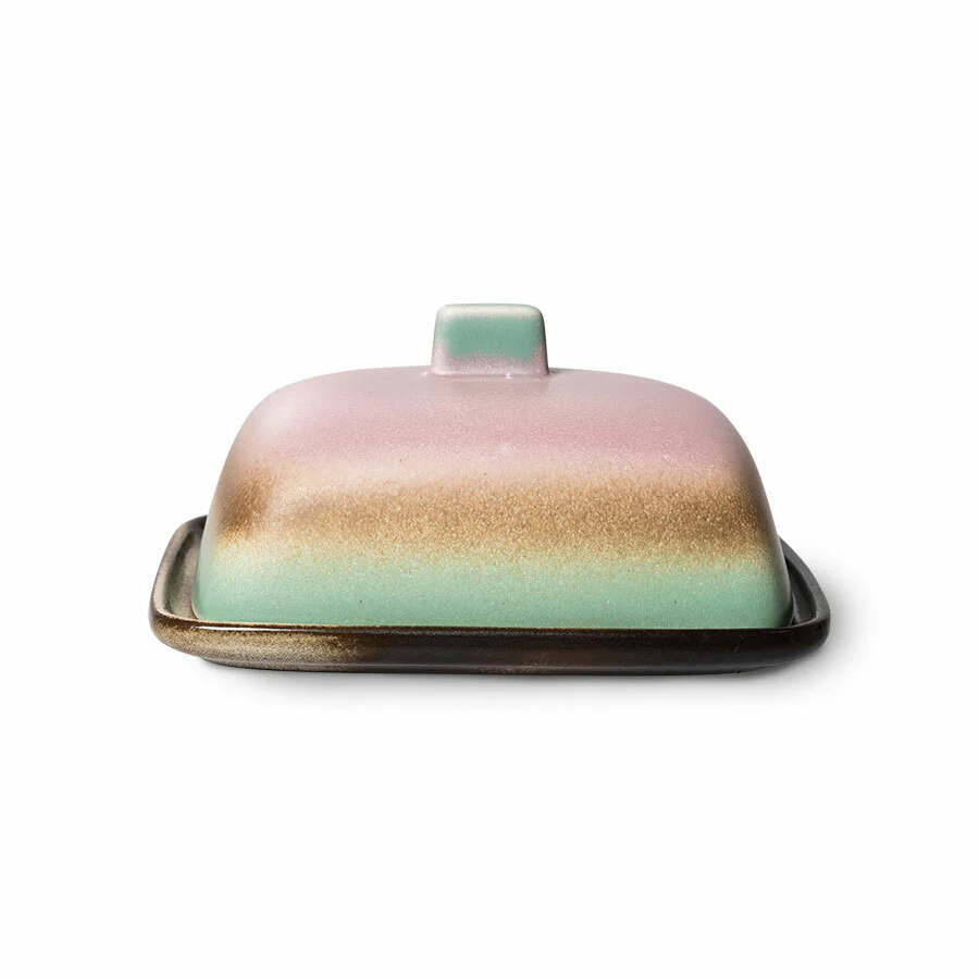 HKliving® 70s Ceramics - Butter Dish - Mercury