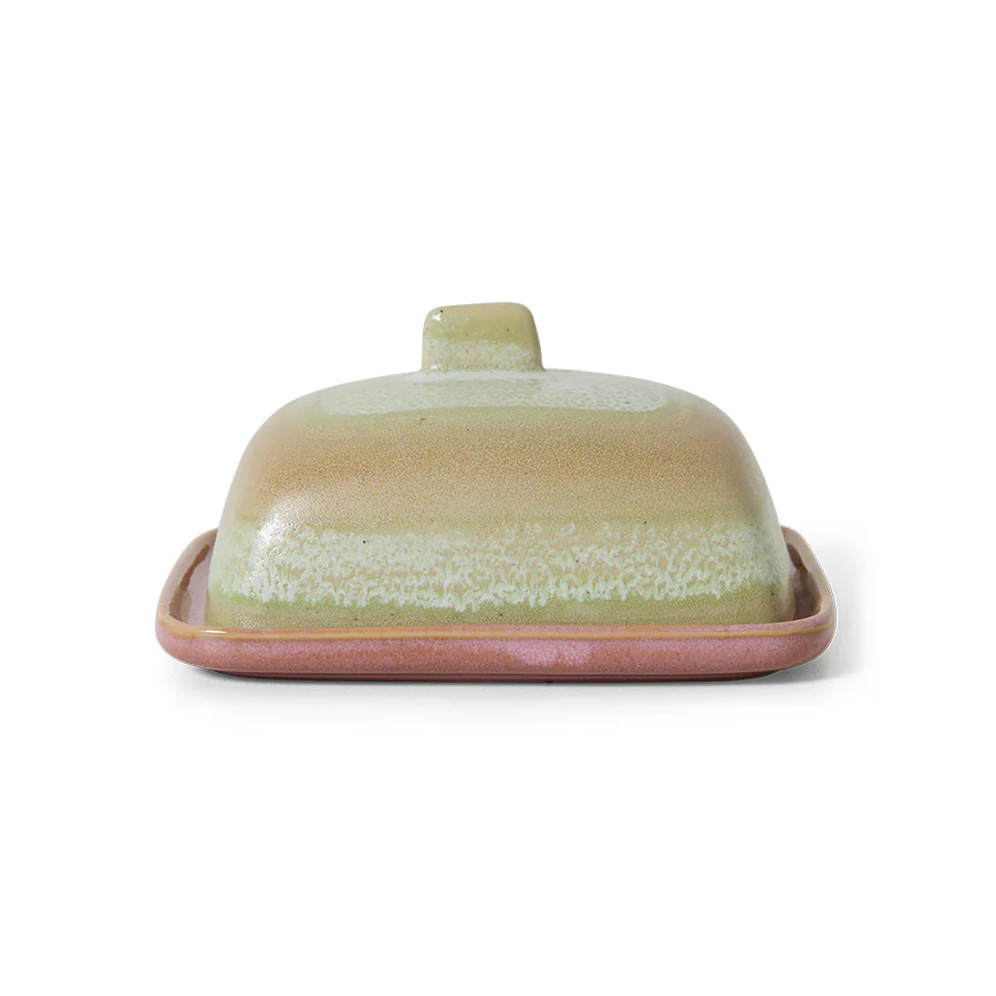 HKliving® 70s Ceramics - Butter Dish - Skyline