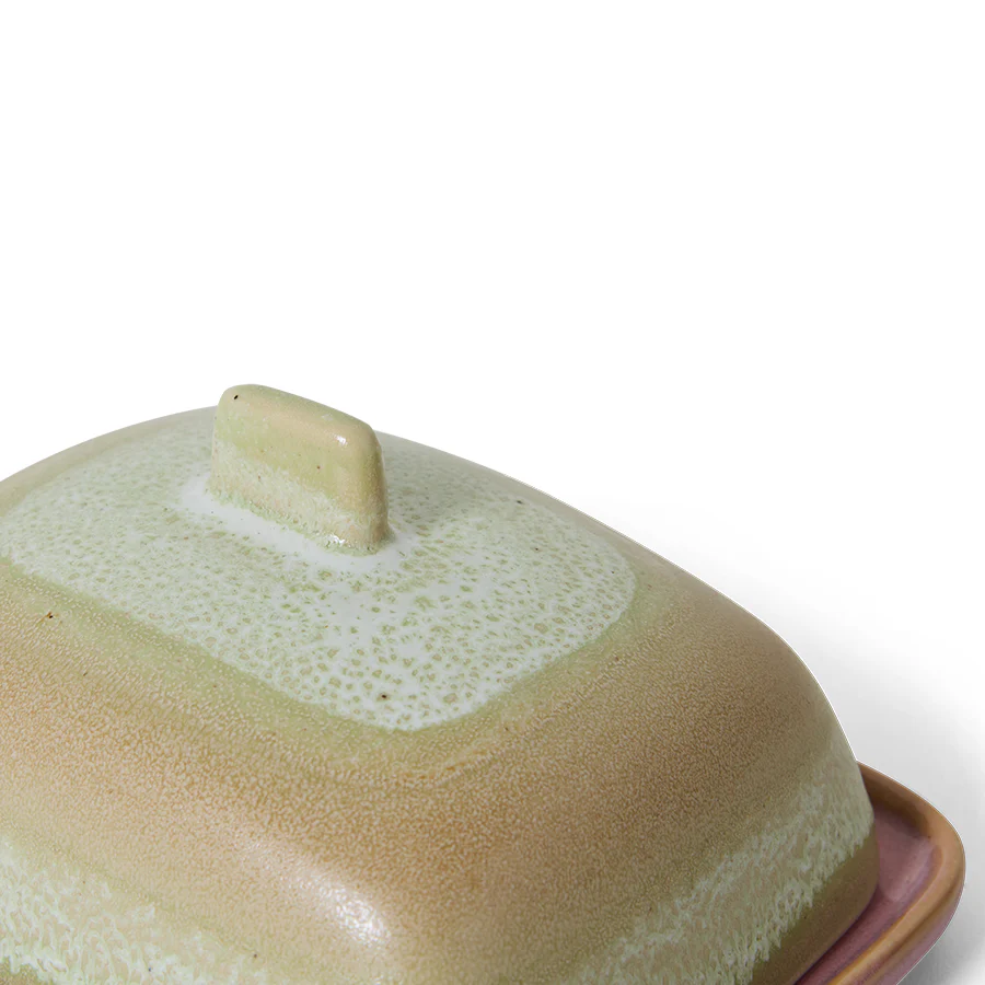 HKliving® 70s Ceramics - Butter Dish - Skyline - Image 3
