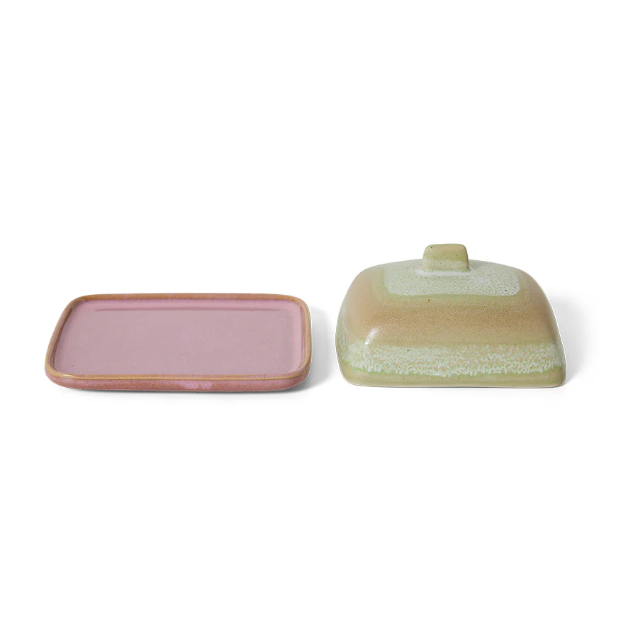 HKliving® 70s Ceramics - Butter Dish - Skyline - Image 4
