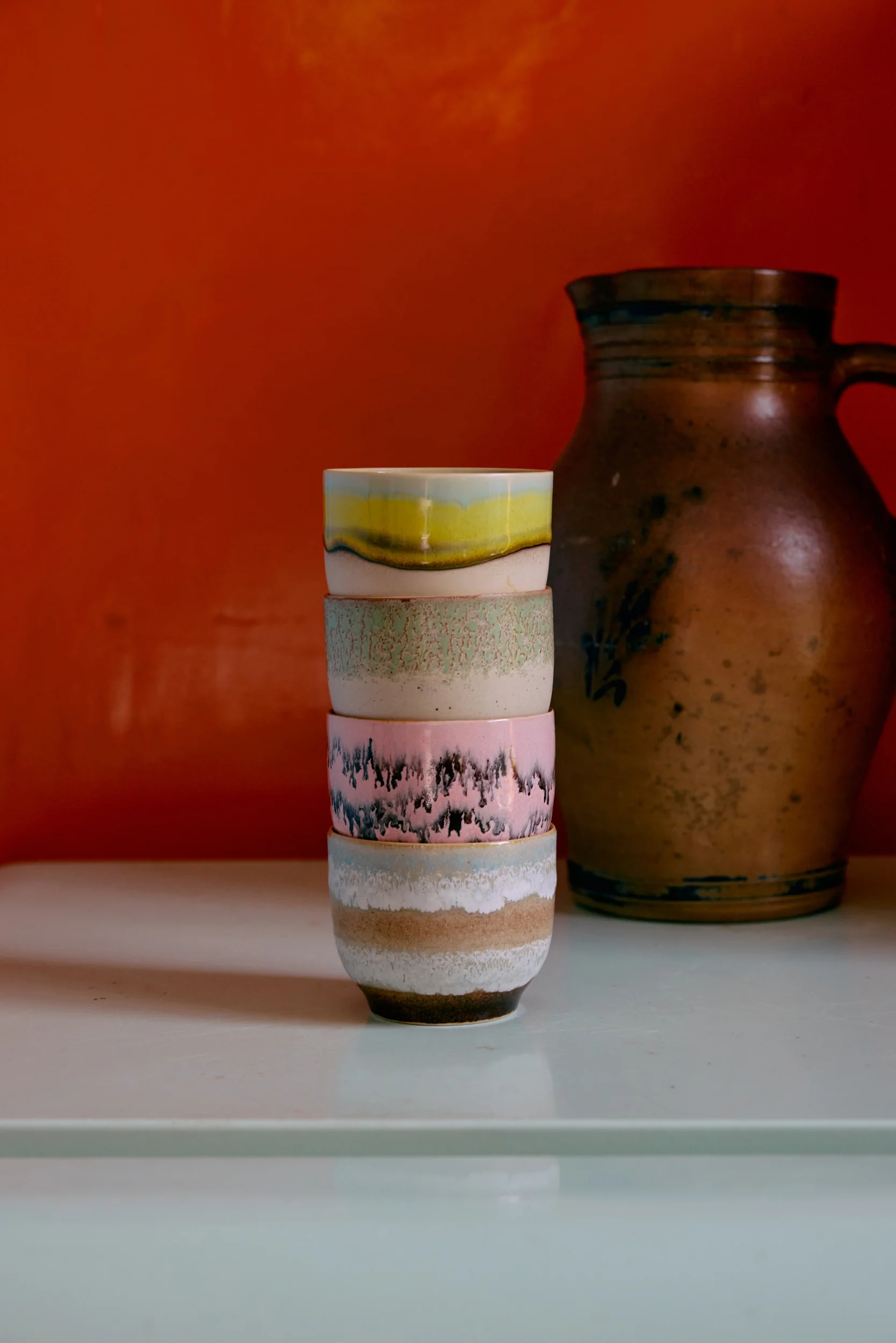 HKliving® 70s Ceramics - Café Cups - Deco - Image 3