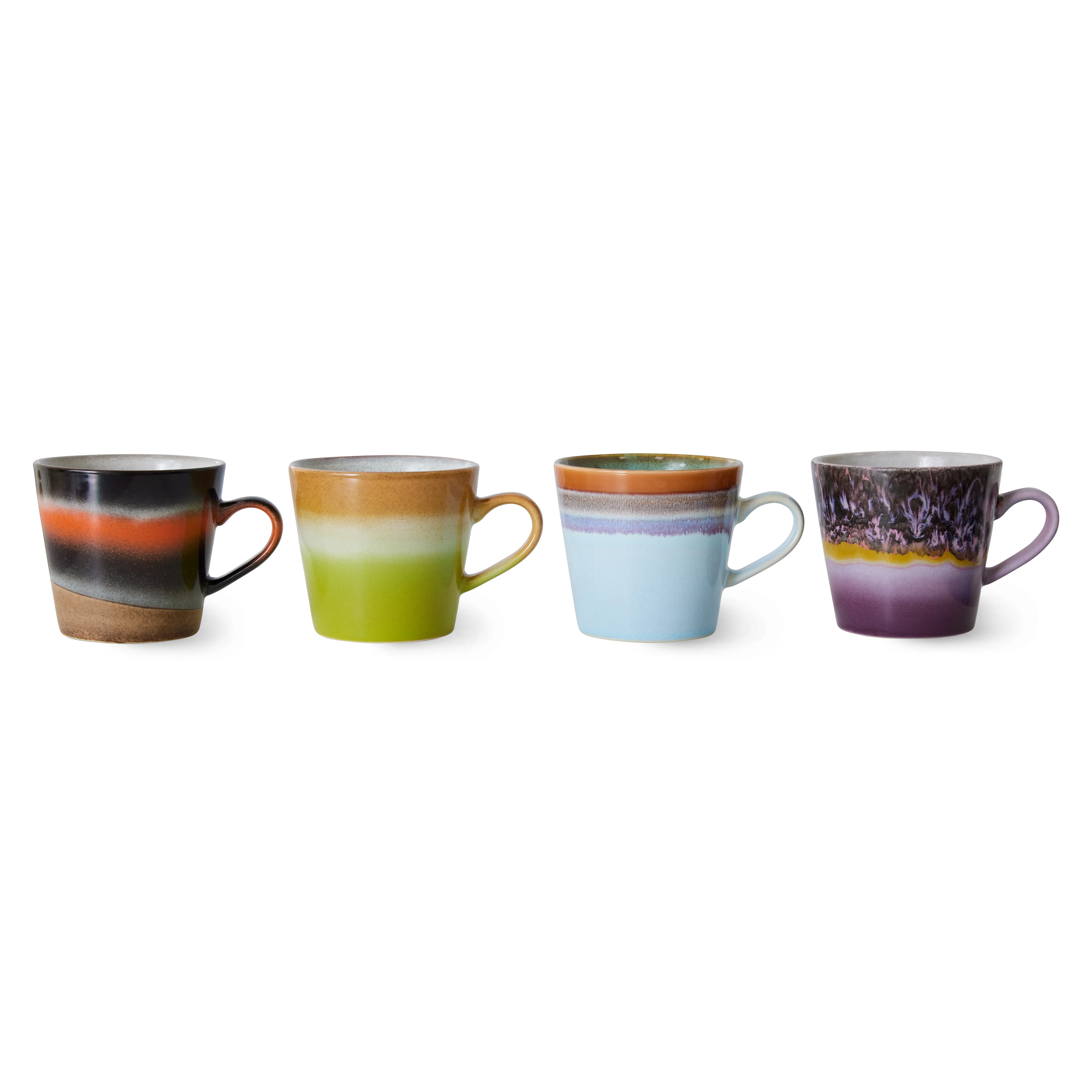 HKliving® 70s Ceramics - Cappuccino Mugs - Solid - Set Of 4 - Image 2